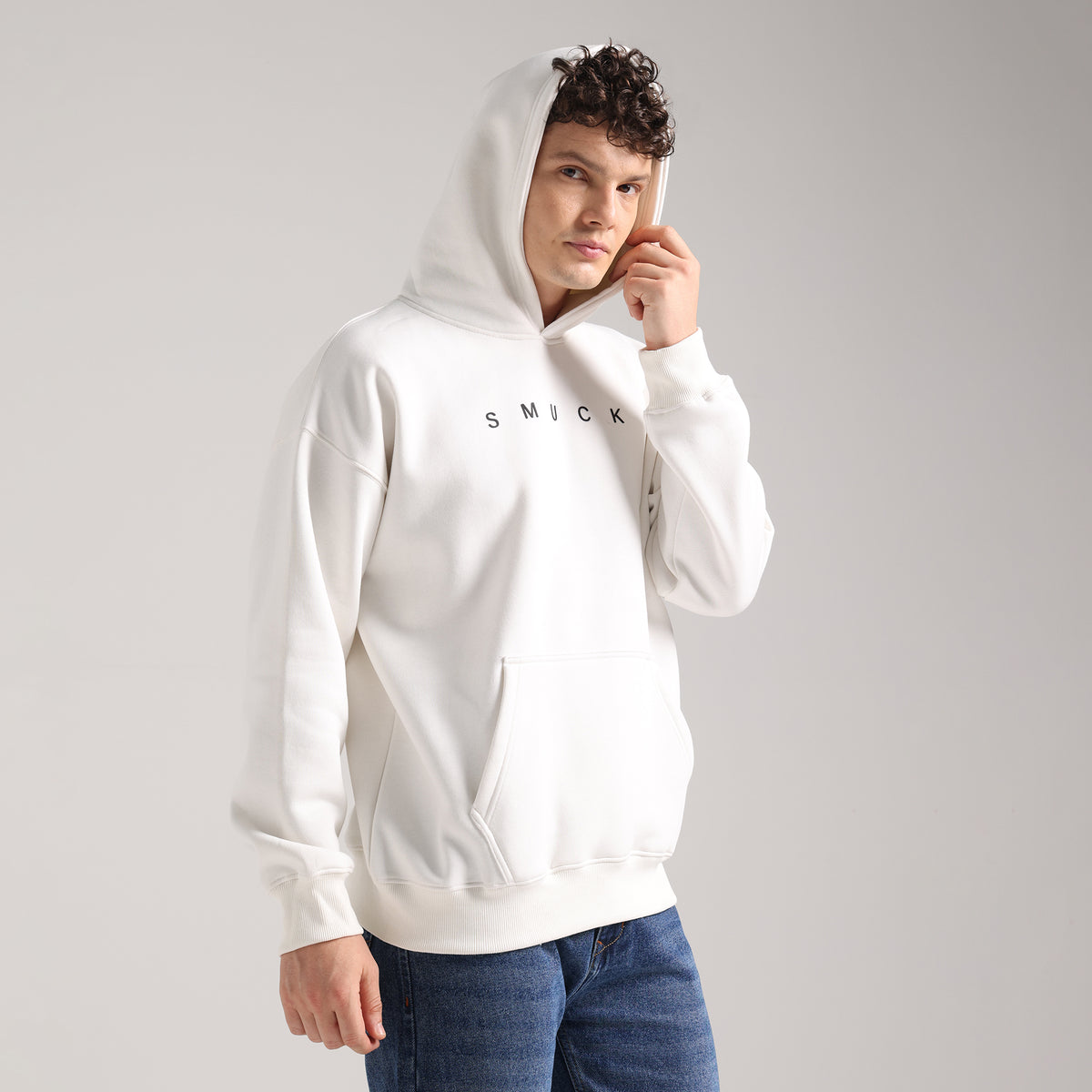 White Signature Oversized Hoodie