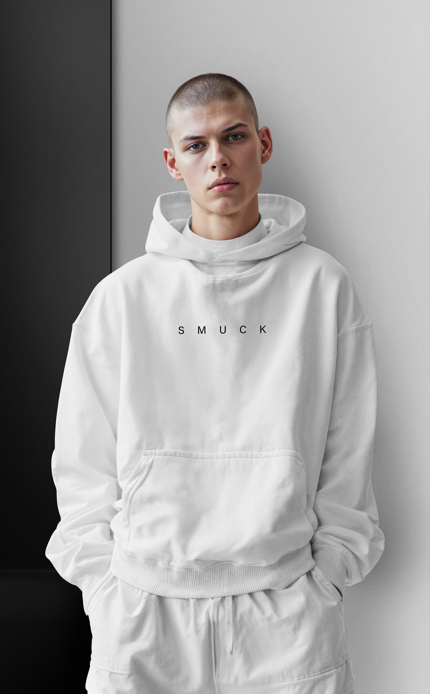 White Signature Oversized Hoodie